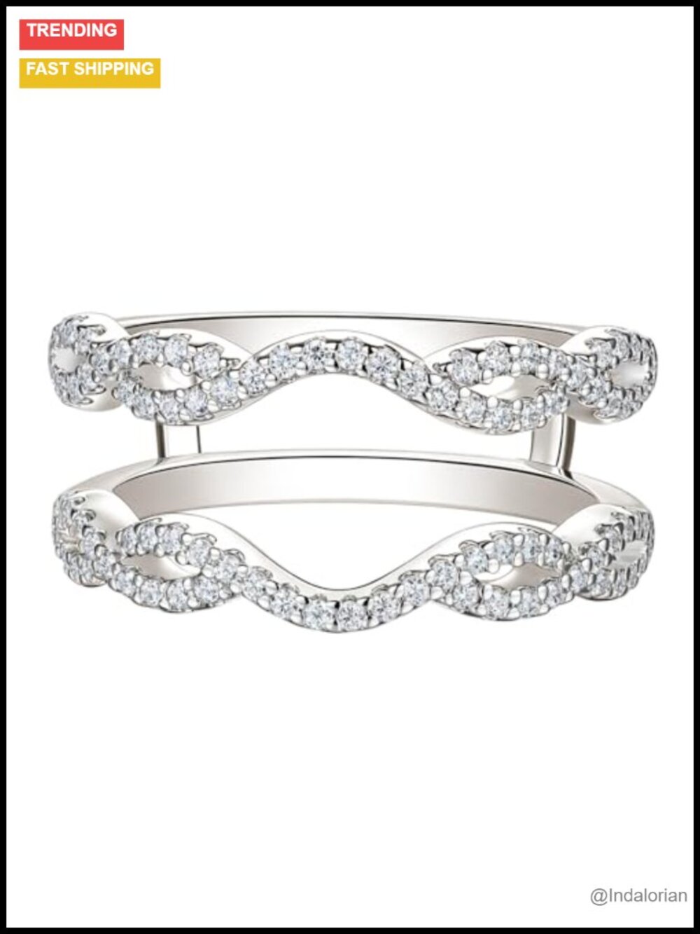 Sterling Silver Twisting Ring Enhancer Wedding Band Women